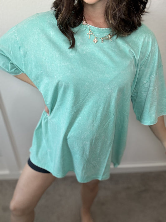 Dusty Teal Boyfriend Tee