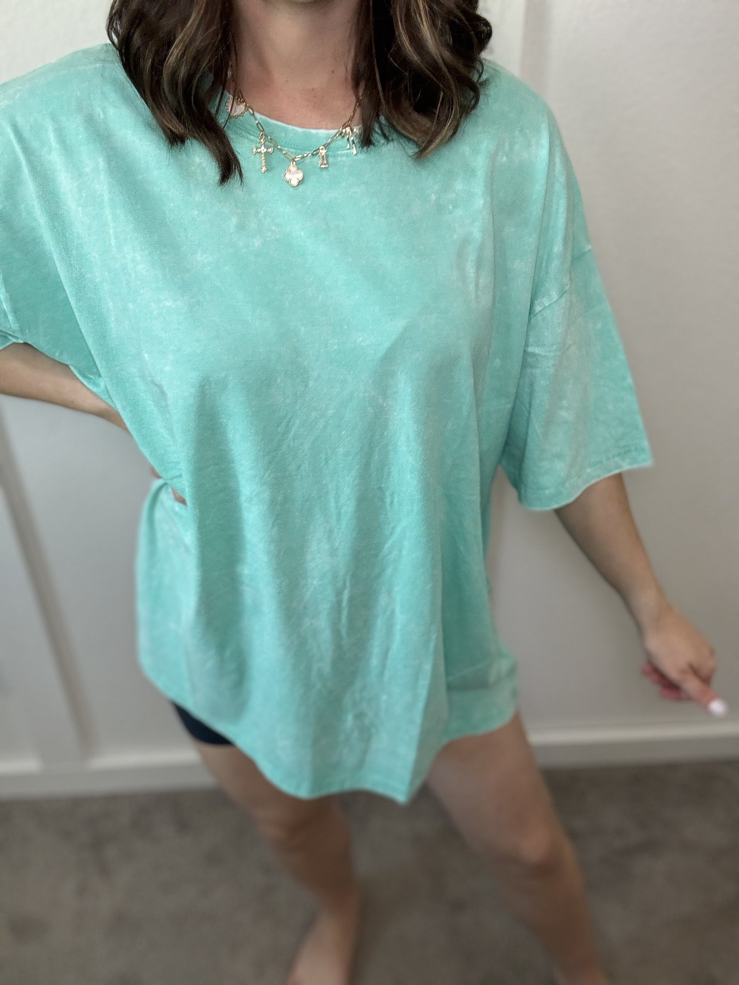 Dusty Teal Boyfriend Tee