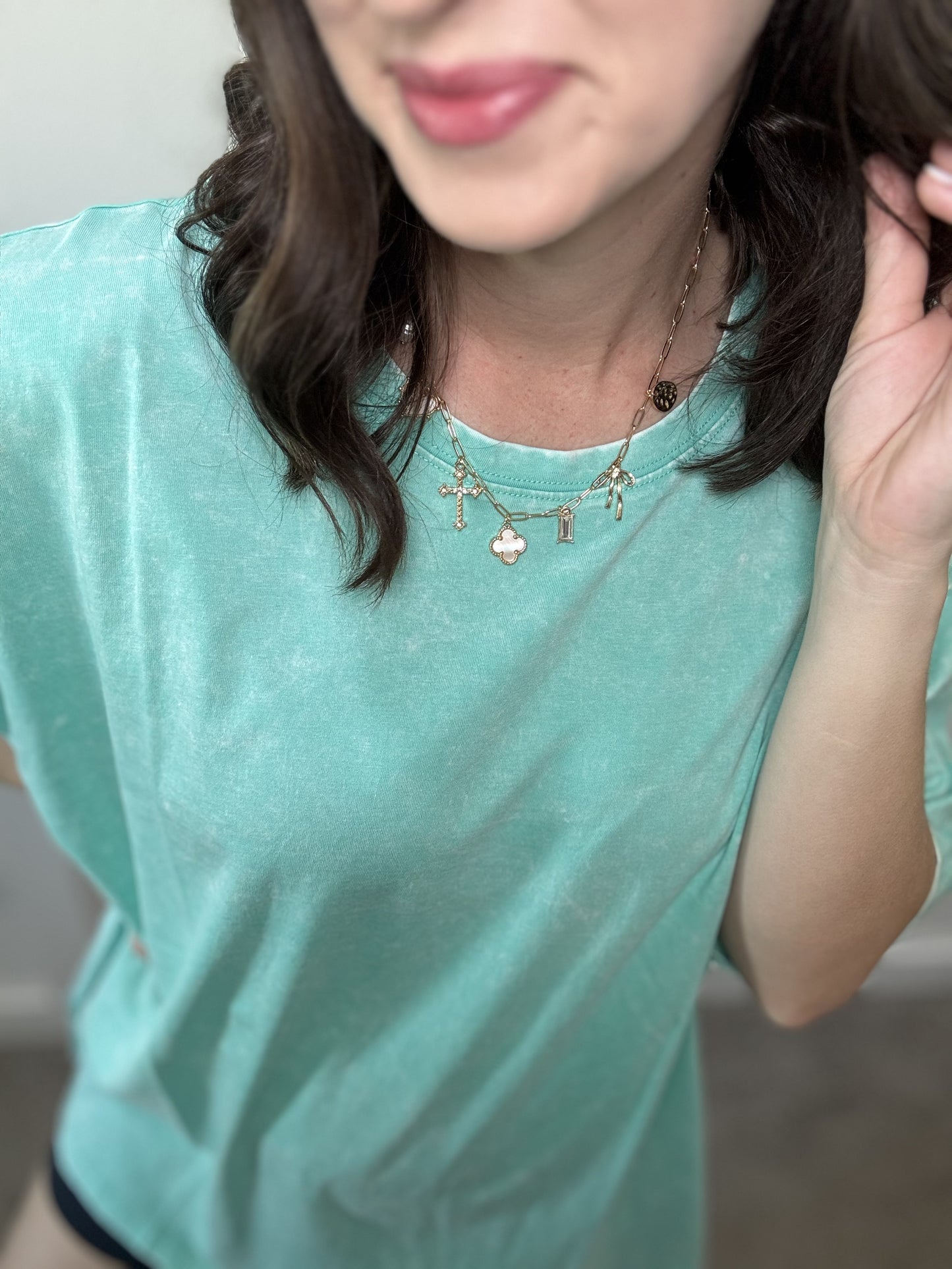 Dusty Teal Boyfriend Tee